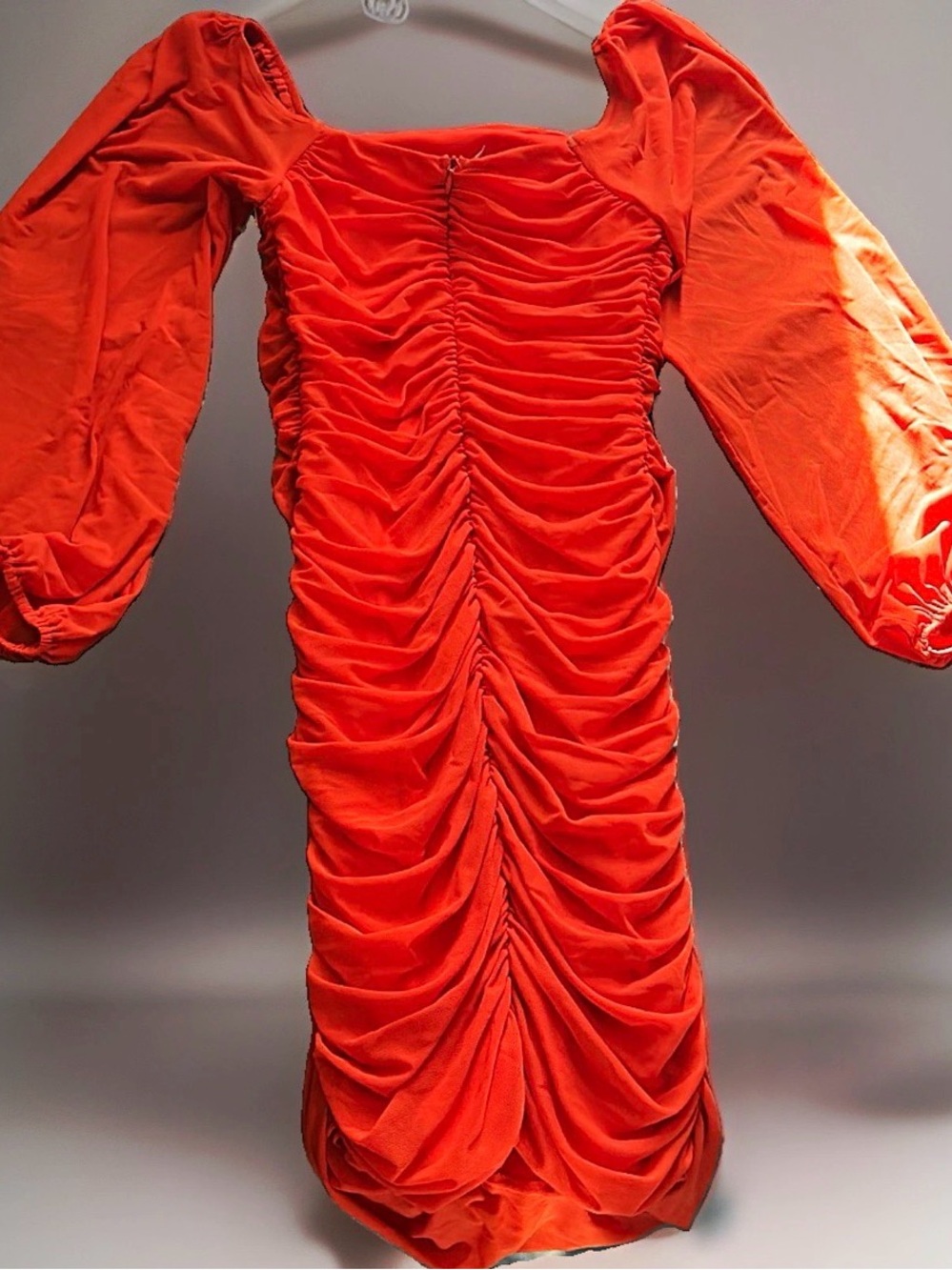 Windsor Orange Ruched Mini Dress
